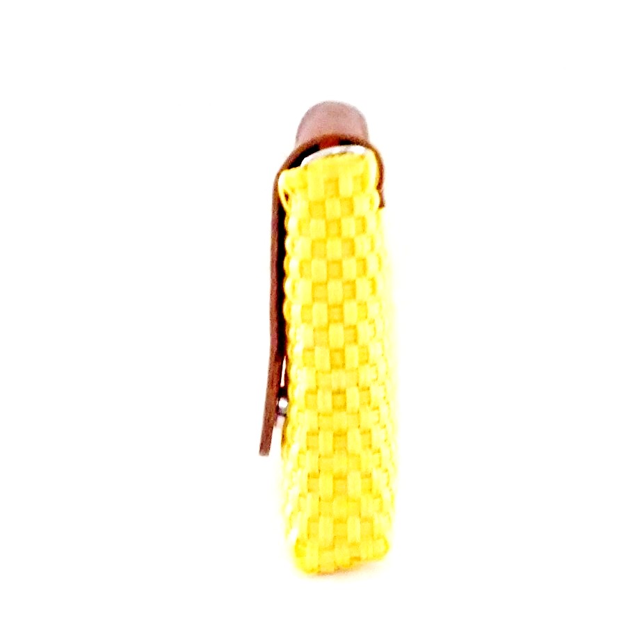 Bolsa Clutch Tejida Color Amarillo