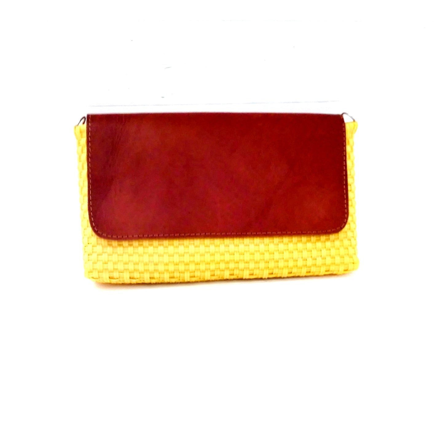 Bolsa Clutch Tejida Color Amarillo