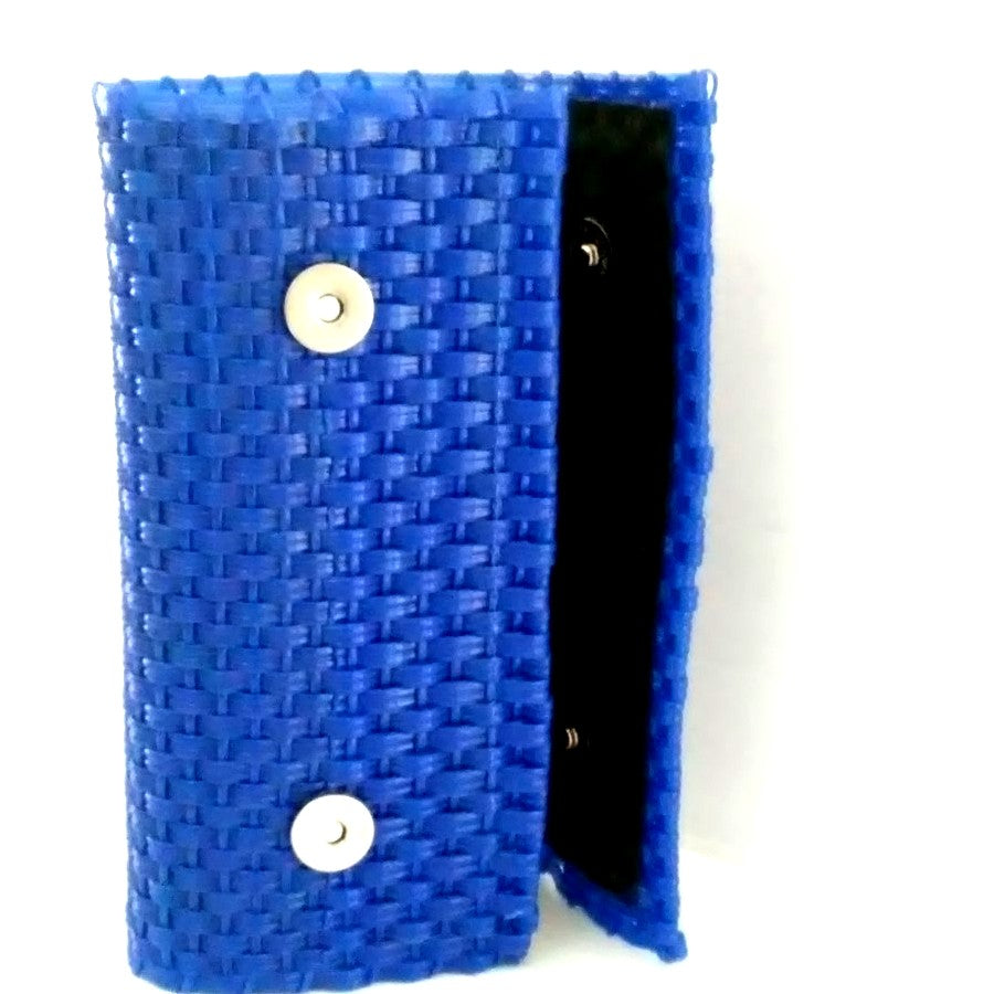 Cartera Artesanal Tejida Color Azul Rey