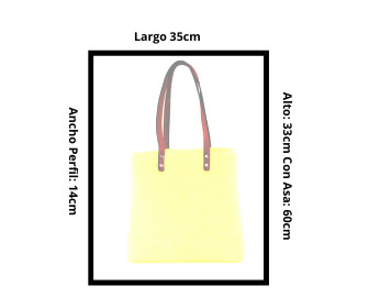 Bolsa Tote Tejida Asa de Piel Color Limón